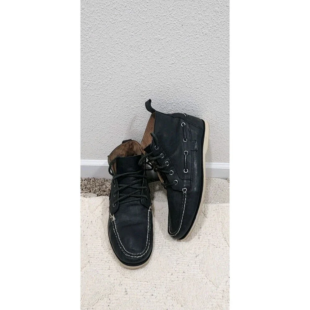 POLO RALPH LAUREN Men’s Barrott Calf Leather Black Ankle Boots Size 8D